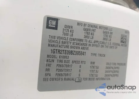 2011 GMC Sierra 1500 Work Truck из США, поврежденный, VIN 1GTR2TE09BZ395841